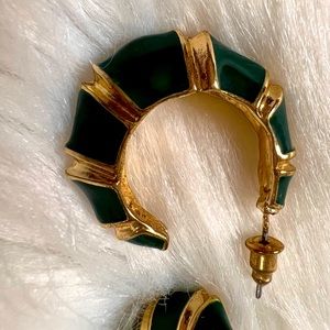 Essie Gold Huggie Hoop Earrings - Green Mix